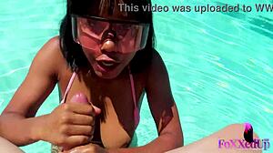 jenna foxx gets in pool for free blow