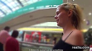 Adorable czech kitten tempted in mall then fucked in pov